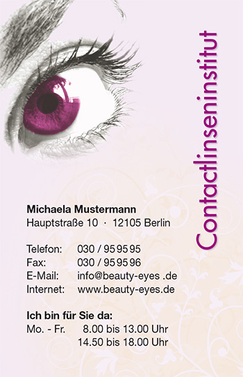 Visitenkarte "Fokus" Visitenkarte "Fokus"