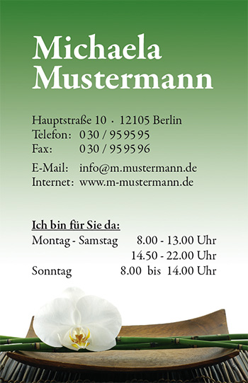 1212010247 Visitenkarte "Asia dreams" Visitenkarte "Asia dreams"