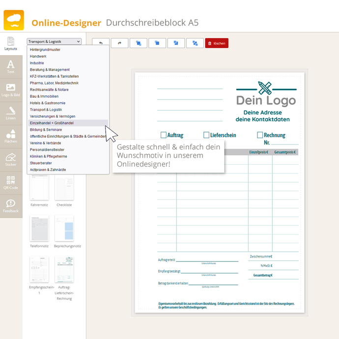 Durchschreibesatz 2-fach geblockt DIN A5 Durchschreibesatz 2-fach geblockt DIN A5