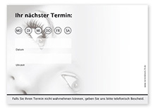 1215010121 Terminzettel "Augenblick" - 1 Termin mit Wochentagen Terminzettel "Augenblick" - 1 Termin mit Wochentagen